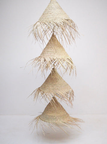 Taroudant Moroccan Conical Raffia Lampshades x 4 Natural Raffia Lampshade Pendant Woven Light Set of 4