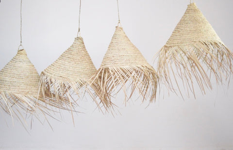 Moroccan Raffia Lampshade Conical Pendant Lightshade Lamp