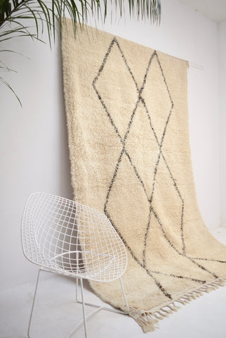 Vintage Beni Ourain Rug Plush Wool Berber Rug