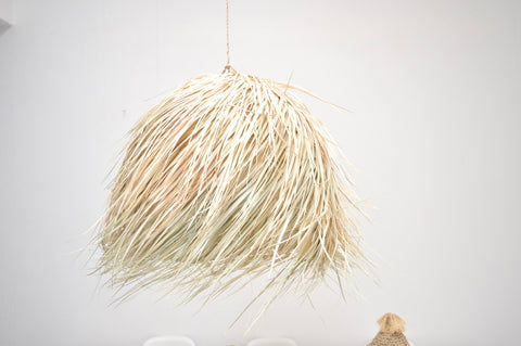 Raffia Palm Ball lamp Natural Woven Raffia Pendant Light BoutiqueMaroc