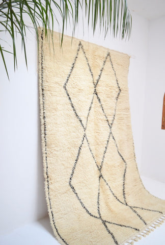 Vintage Beni Ourain Rug Handwoven Plush Wool Rug BQ1773