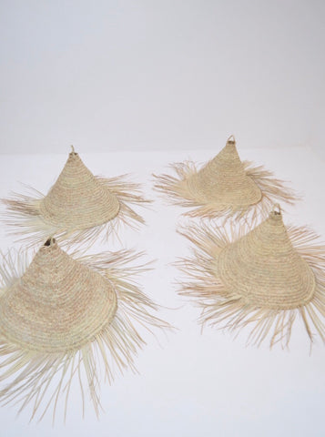 Taroudant Moroccan Conical Raffia Lampshades x 4 Natural Raffia Lampshade Pendant Woven Light Set of 4