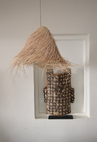 Moroccan Raffia Palm Large Frame Conical Lampshade Natural Woven Raffia Pendant Light