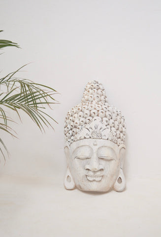 Balinese Buddha Mask Hand carved from Suar Wood