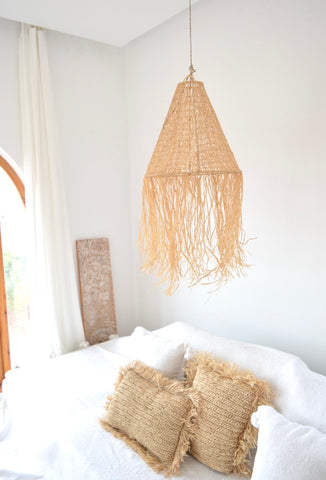 Beldi Moroccan Raffia Crochet Light Shade Natural Raffia Crochet Light-shade