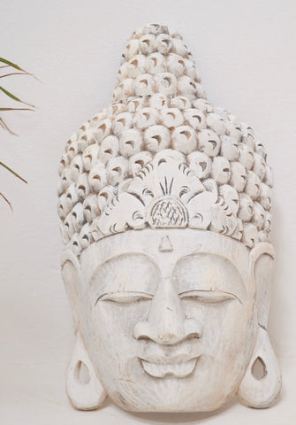 Balinese Buddha Mask Hand carved from Suar Wood