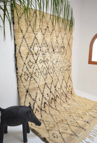 Vintage BENI OURAIN Rug Hand Woven Wool Rug