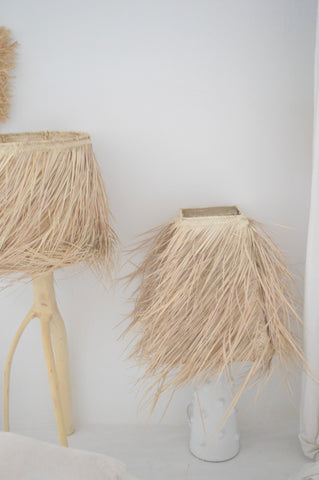 Raffia Palm Table Lamp Large Natural Woven Raffia Palm & Ceramic Base