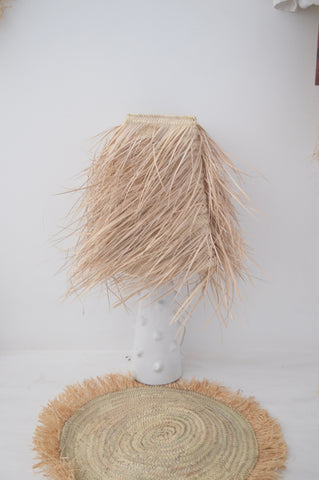 Raffia Palm Table Lamp White Large Natural Woven Raffia Palm Shade & Ceramic Base