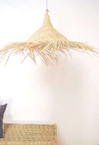 Moroccan Raffia Lampshade Natural Woven Raffia Pendant Light