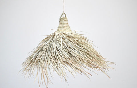 Moroccan Rattan Lampshade Large Natural Woven Raffia Pendant Light