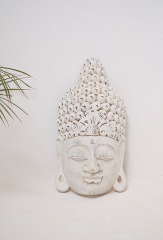 Balinese Buddha Mask Hand carved from Suar Wood