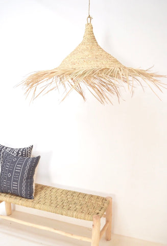 Moroccan Raffia Lampshade Natural Woven Raffia Pendant Light