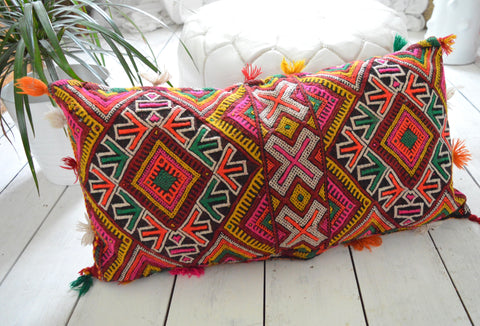 XL Vintage Moroccan Berber Pillow Kilim Cushion