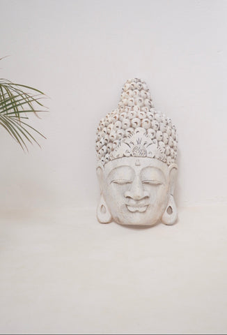 Balinese Buddha Mask Hand carved from Suar Wood