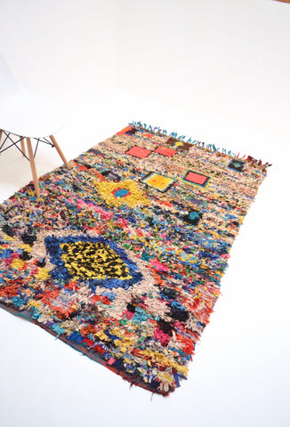 Moroccan Vintage Boucherouite Rug BOU722