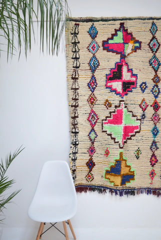 Vintage Azilal  Rug Mid Century Moroccan Rug