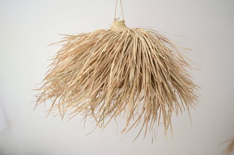 Moroccan Rattan Large Lampshade Natural Woven Raffia Pendant Light
