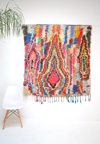 Moroccan Vintage Boucherouite Rug BOU721