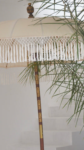 Bali Parasol with Hand knitted Fringe