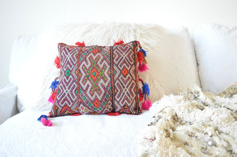 Vintage Moroccan Berber Pillow Cushion Cover Kilim