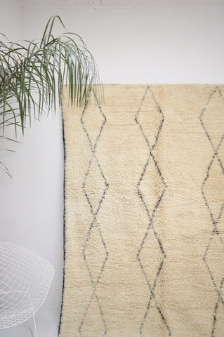 Vintage BENI OURAIN Rug Plush Wool  Rug