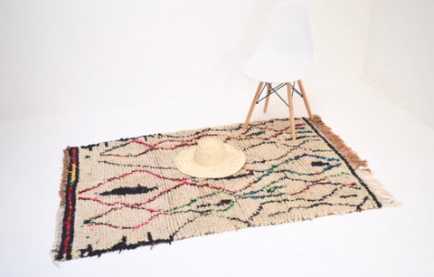 Vintage Azilal  Rug Mid Century Moroccan Rug