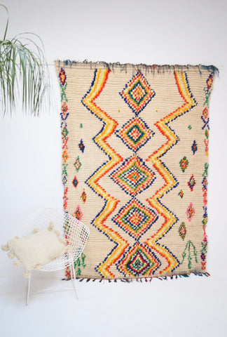 Vintage Azilal Rug Mid Century Moroccan Rug  AZ1005