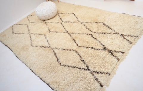 Vintage Beni Ourain Rug Plush Wool Berber Rug