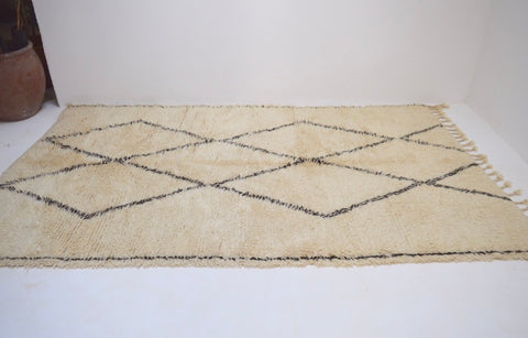Vintage Beni Ourain Rug Handwoven Plush Wool Rug BQ1773