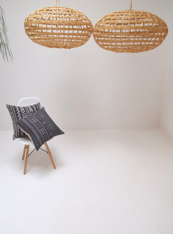 Moroccan Rattan lampshade x 2 Large Natural Handmade Pendant Light