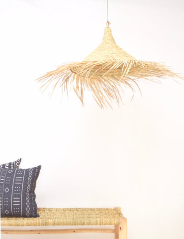 Moroccan Raffia Lampshade Natural Woven Raffia Pendant Light