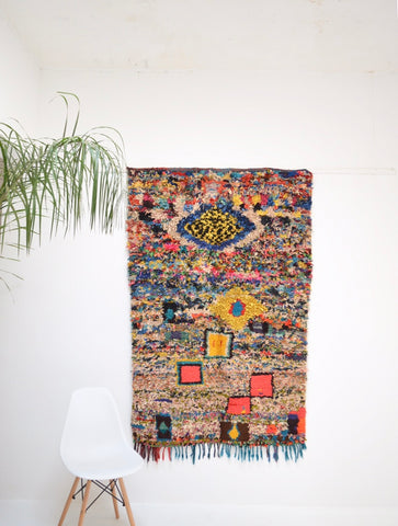 Moroccan Vintage Boucherouite Rug BOU722