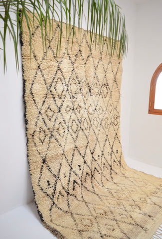 Vintage BENI OURAIN Rug Hand Woven Wool Rug