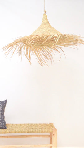 Moroccan Raffia Lampshade Natural Woven Raffia Pendant Light