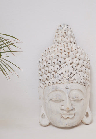 Balinese Buddha Mask Hand carved from Suar Wood