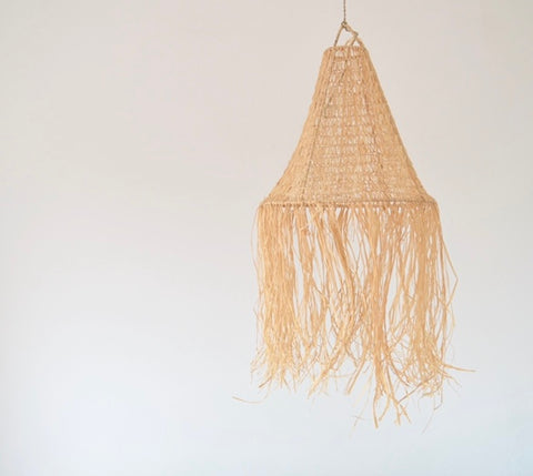 Beldi Moroccan Raffia Crochet Light Shade Natural Raffia Crochet Light-shade