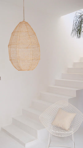 Moroccan Raffia Pendant Light  Shade  Rattan Woven Light