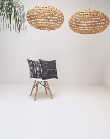 Moroccan Rattan lampshade x 2 Large Natural Handmade Pendant Light