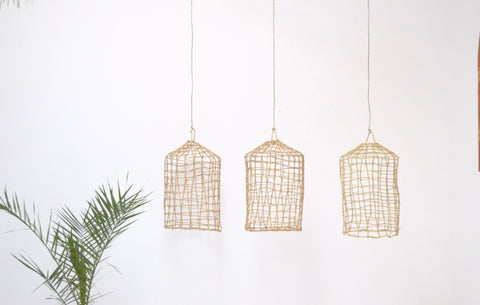 Moroccan Rattan Cage Lampshade Pendant  Lampshades Natural Rattan woven Pendant Lampshade x 3