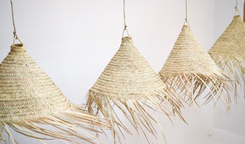Moroccan Raffia Lampshade Conical Pendant Lightshade Lamp