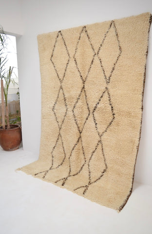 Vintage Beni Ourain Rug Plush Wool Berber Rug