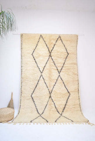 Vintage Beni Ourain Rug Handwoven Plush Wool Rug BQ1773