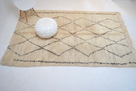 Vintage BENI OURAIN Rug Plush Wool Berber Rug