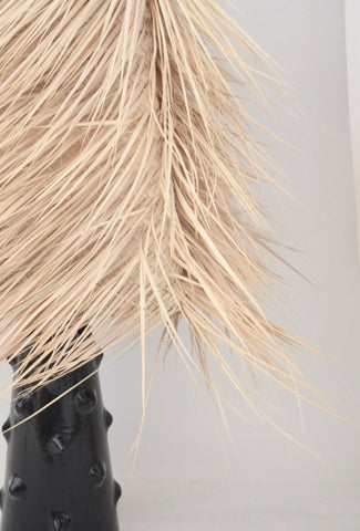 Raffia Palm Table Lamp Black Large Natural Woven Raffia Palm & Ceramic Base