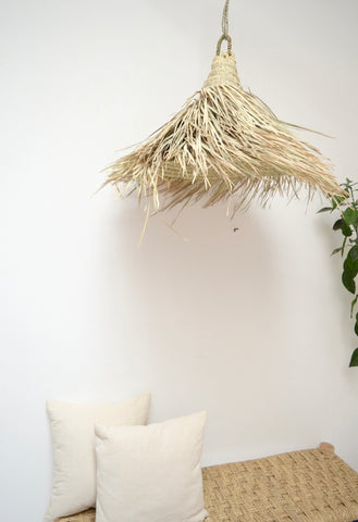 Moroccan Natural Rattan Lamp Shade  x 4 Hairy Cone Lampshade Pendant Light