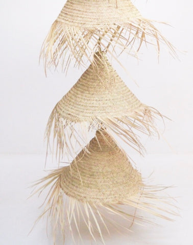 Taroudant Moroccan Rattan Conical Lampshades x 3 Natural Woven  Raffia Lampshade Pendant Light