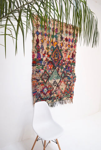 Vintage Moroccan Boucherouite Rug