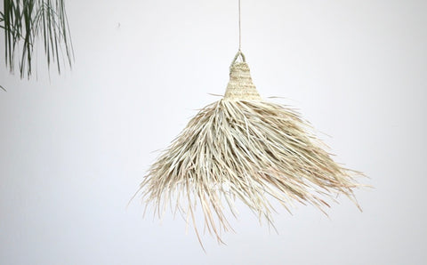 Moroccan Rattan Lampshade Large Natural Woven Raffia Pendant Light