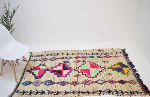 Vintage Azilal  Rug Mid Century Moroccan Rug